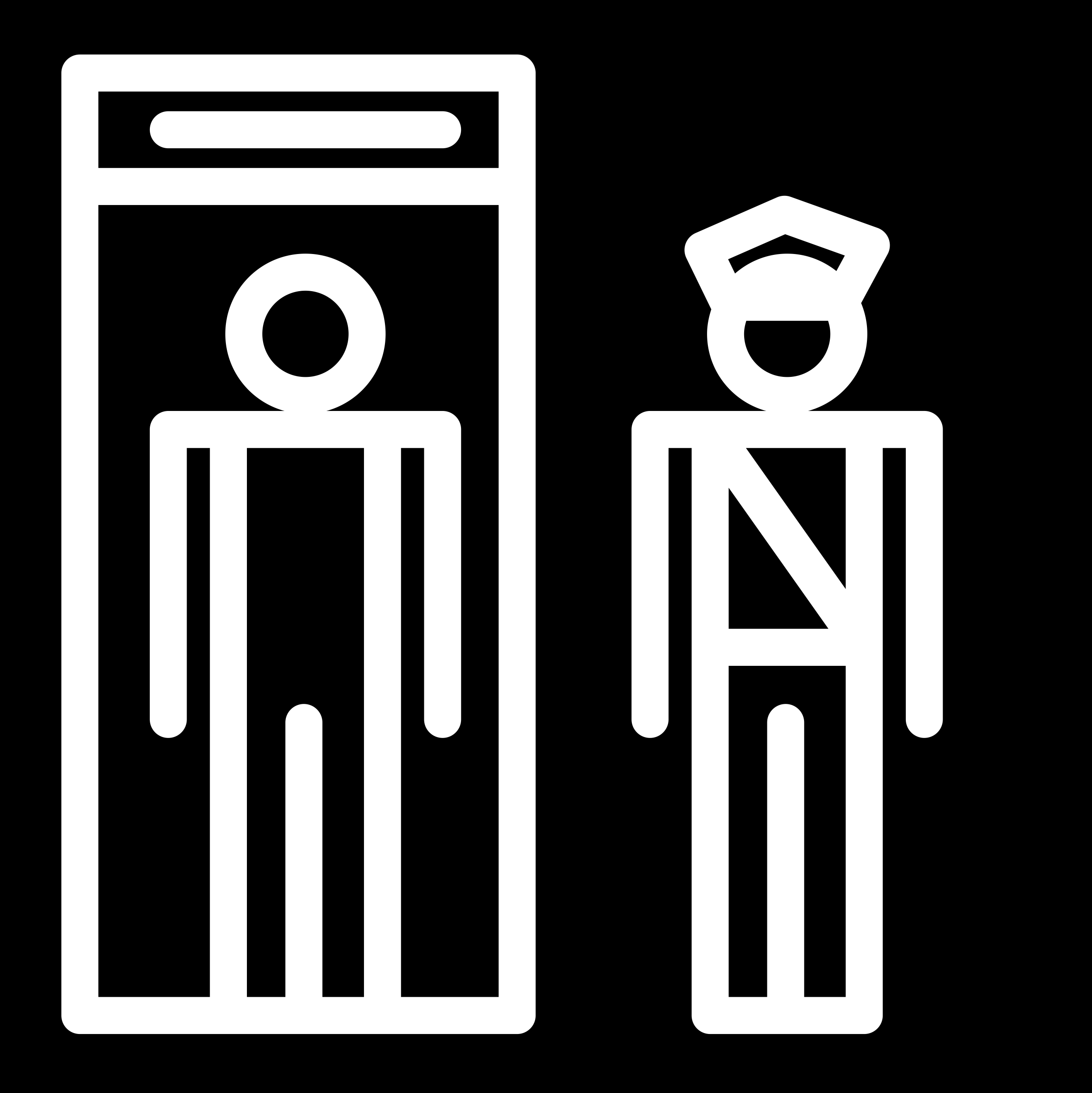 Persons At Museum Entrance Elevator One Visitor And A Guard Stencil Svg Vector Free Vectors
